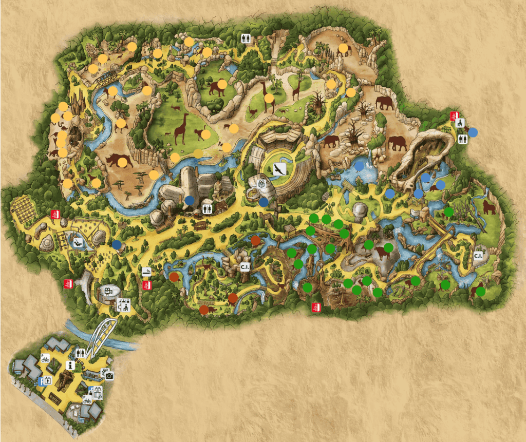 Mappa del Bioparc Valencia