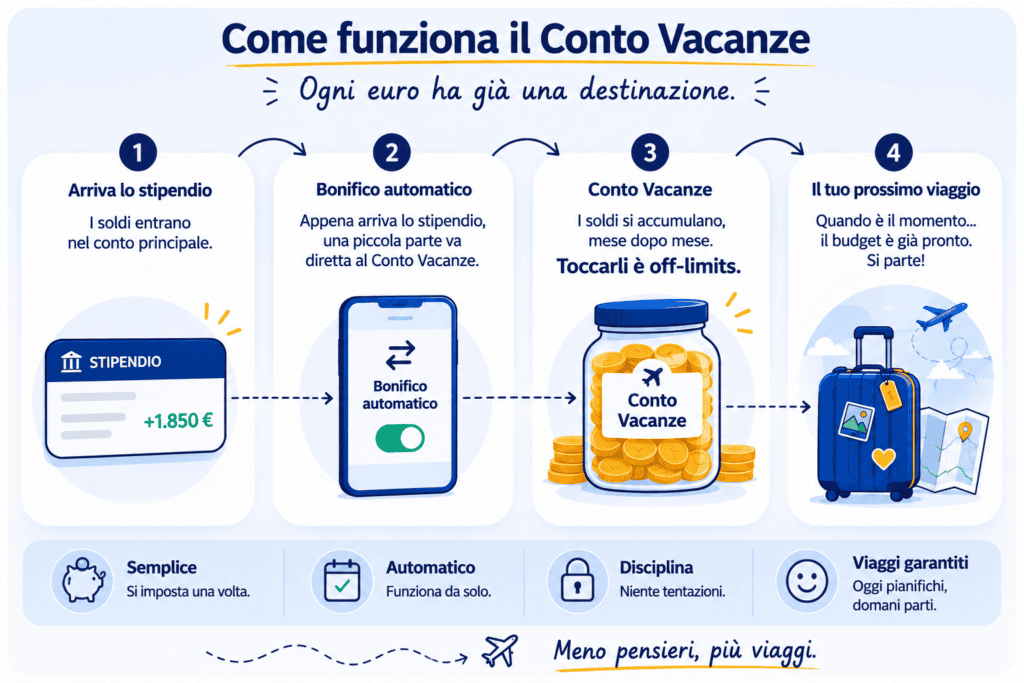 Come risparmiare per viaggiare di più: il Conto Vacanze
